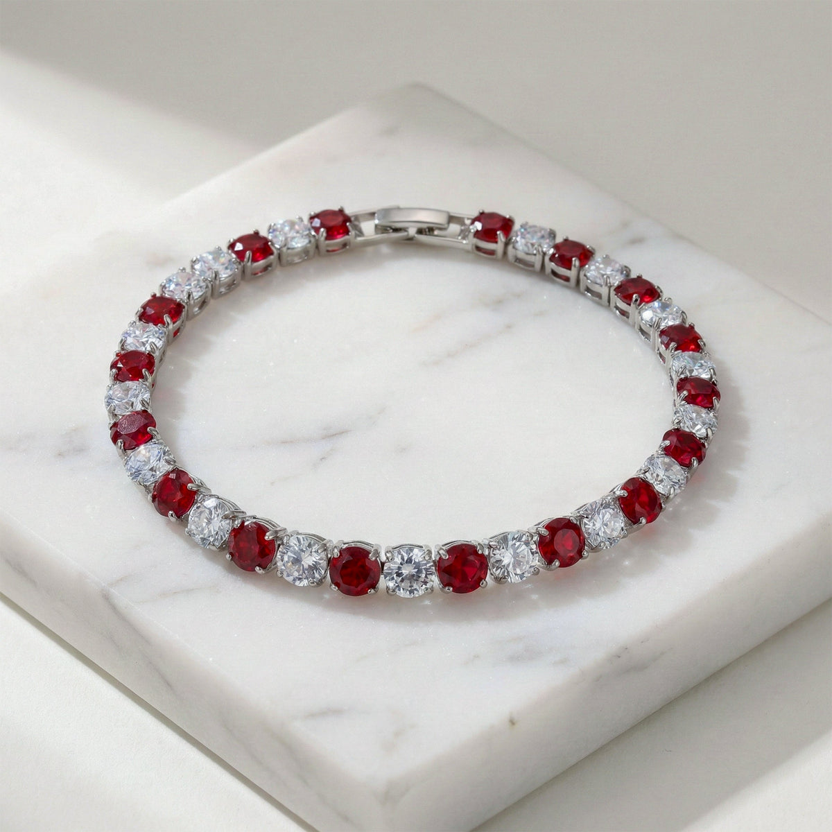Crimson Royale Tennis Bracelet jewellery product view 3