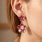 Rose Charm Pearl Drops Earrings jewellery product view 2