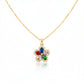 Multicolor Crystal Flower Pendant Necklace jewellery product view 7