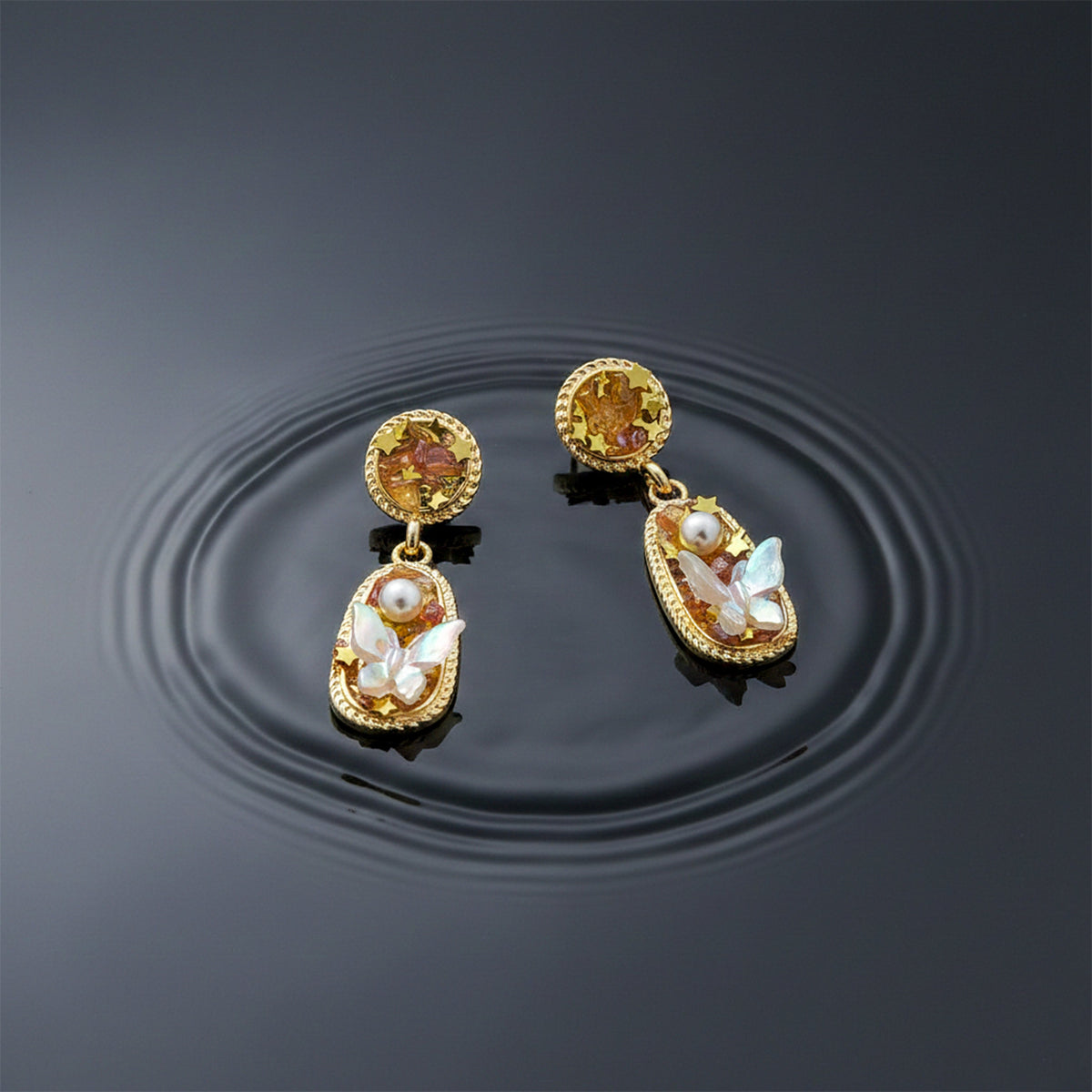 Aurora Butterfly Pearl Earrings jewellery product view 6