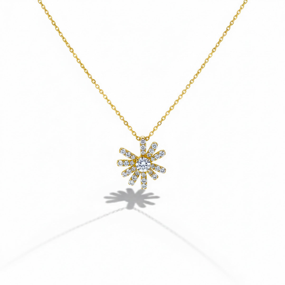 Aurielle Sunburst Diamond Pendant Necklace jewellery product view 8