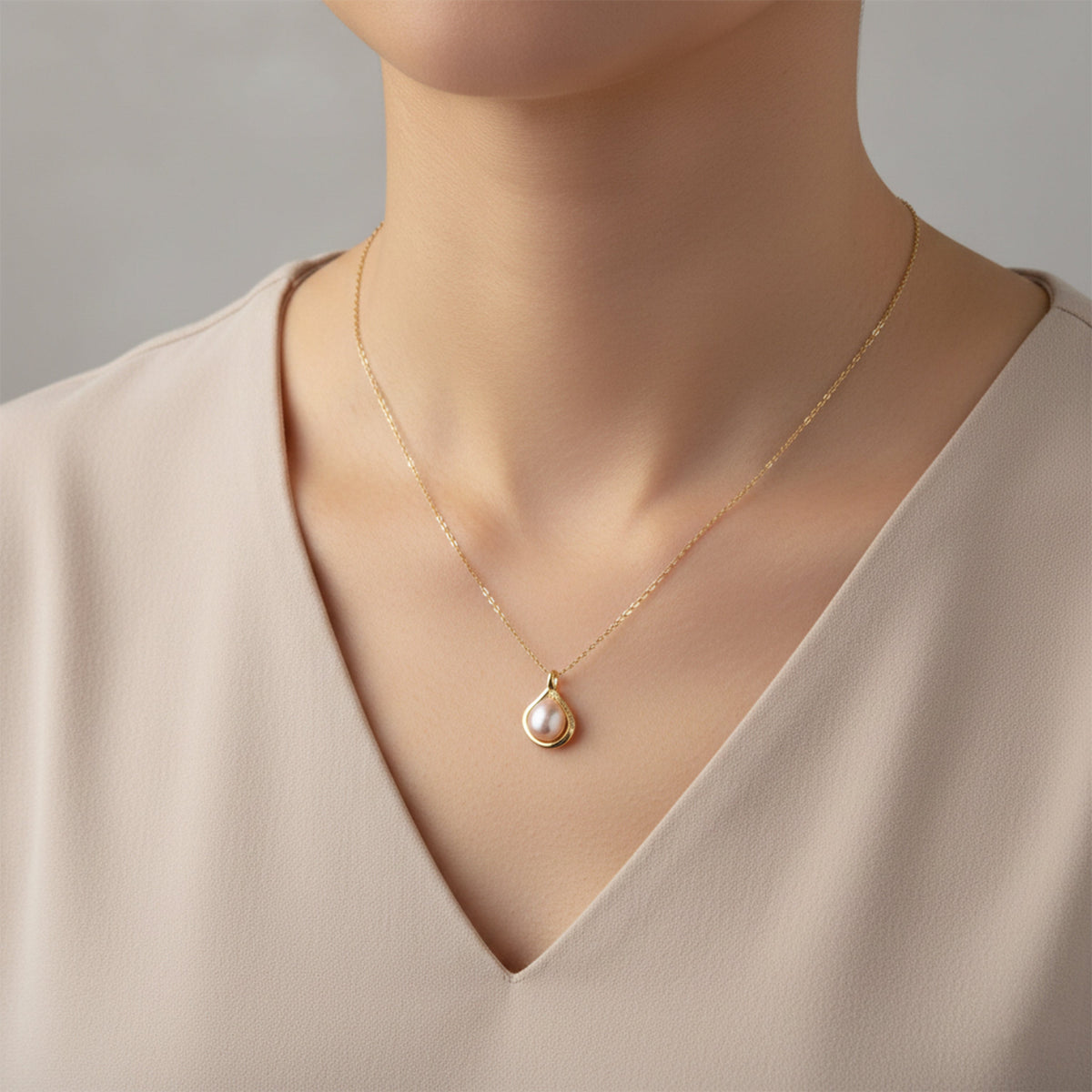 Floral Pink Pearl Drop Pendant Necklace jewellery product view 3