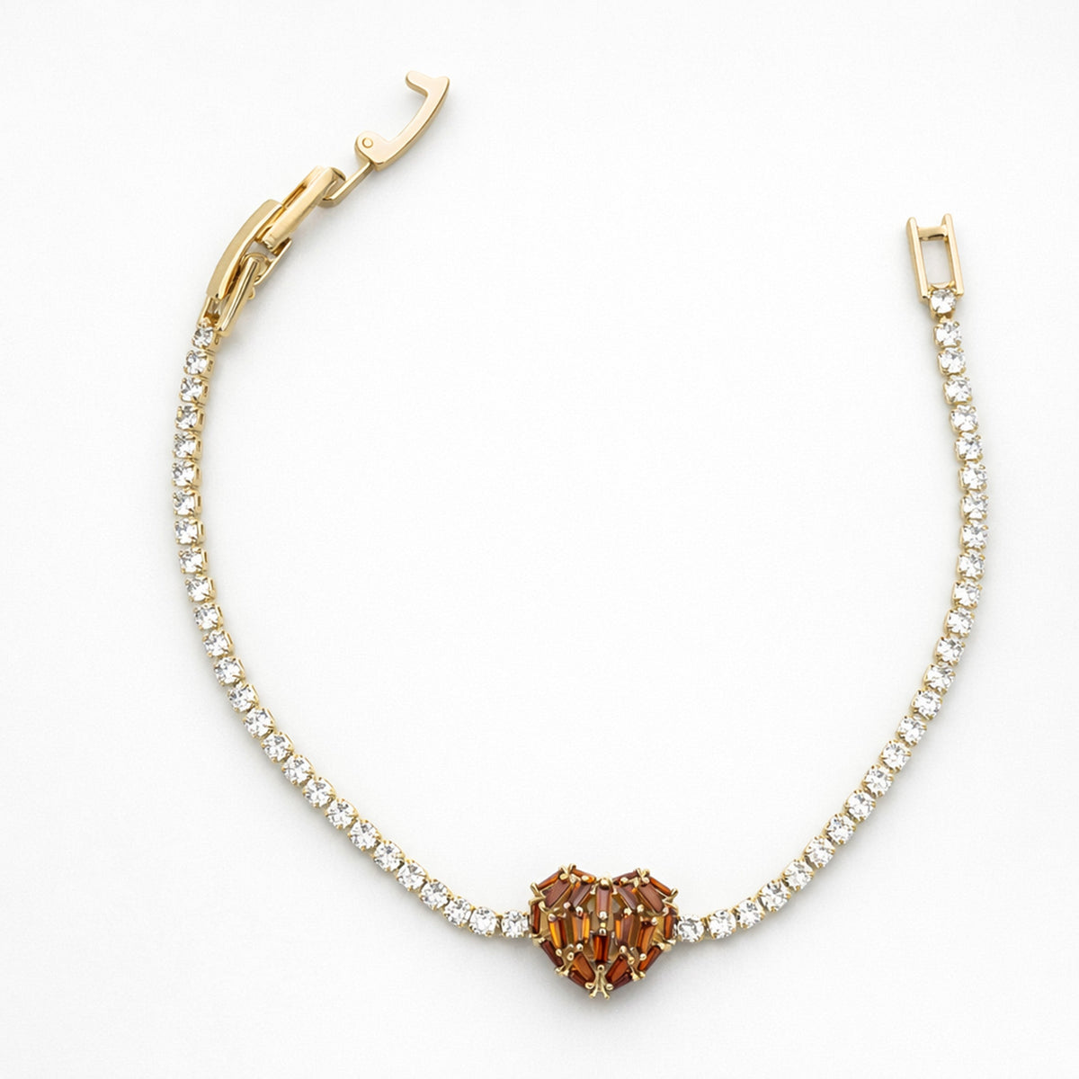 Designer Heart Diamond Tennis Bracelet jewellery product view 6