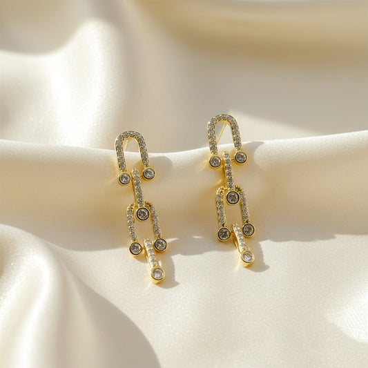 Elite Crystal Ladder Earrings jewellery product view 1
