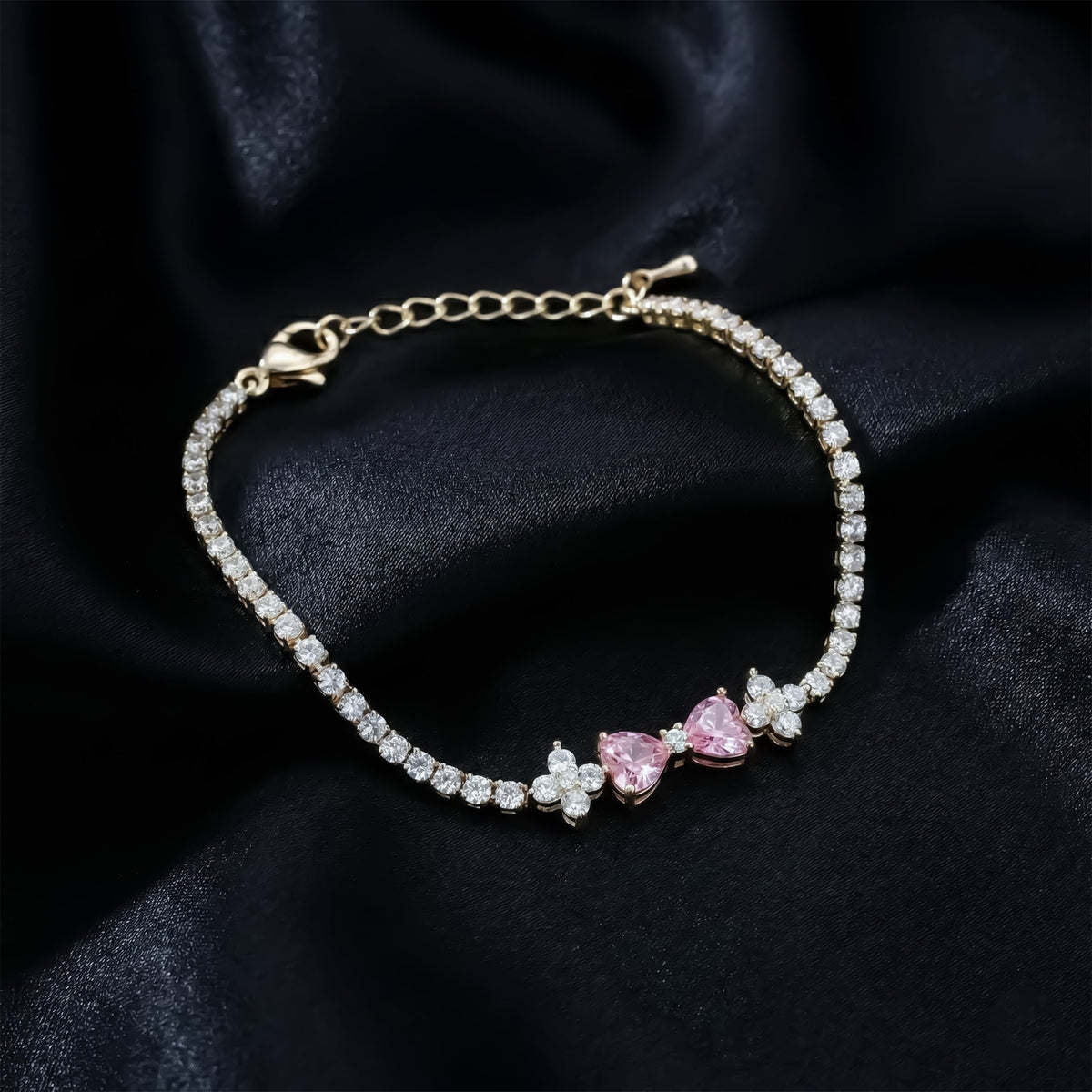 Aurora Pink Diamond Bow Bracelet jewellery product view 3