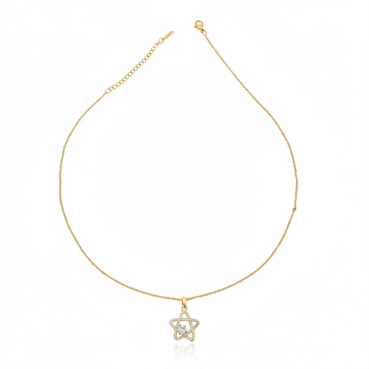 Luxury Crystal Star Gold Pendant Necklace jewellery product view 5