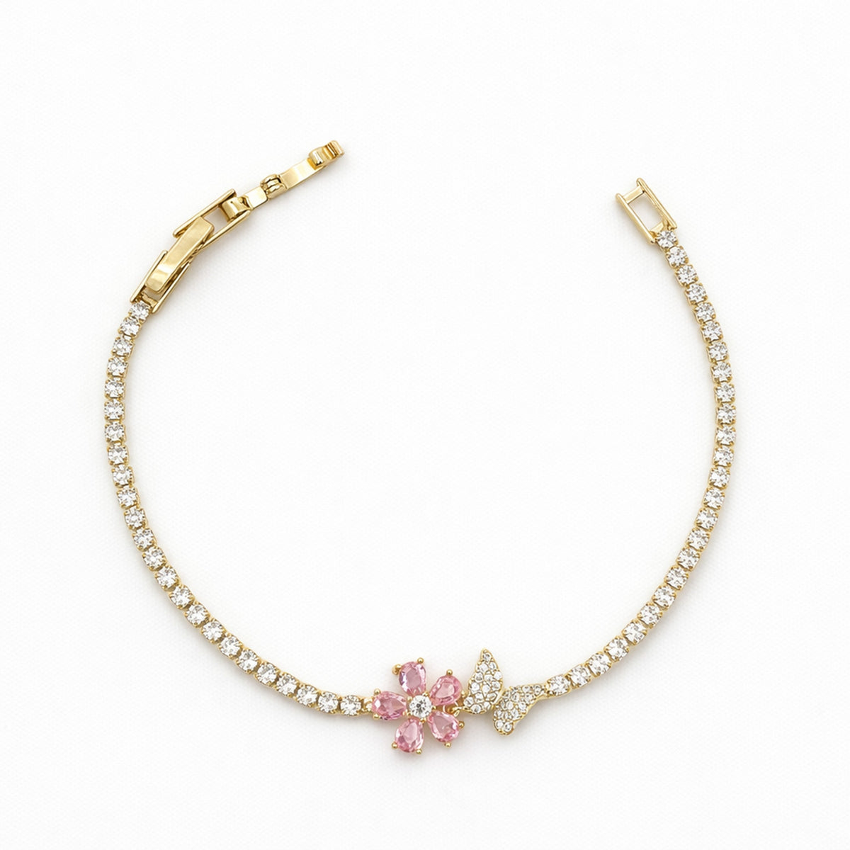 Celestial Pink Blossom Tennis Bracelet jewellery product view 6