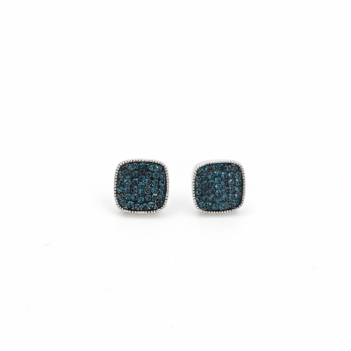 Midnight Blue Square Studs Earrings jewellery product view 6