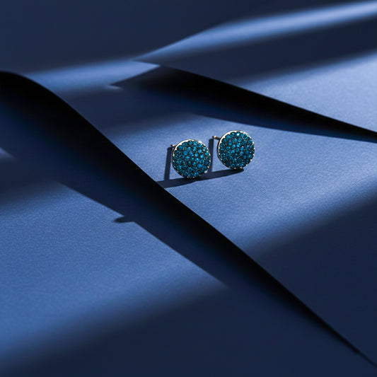Sapphire Spark Pave Earrings jewellery product view 2