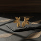 Gold Flower Earrings jewellery product view 3