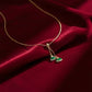 Luxe Emerald Fan Drop Necklace jewellery product view 1