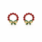 Crimson Elegance Bow Circle Earrings jewellery product view 6