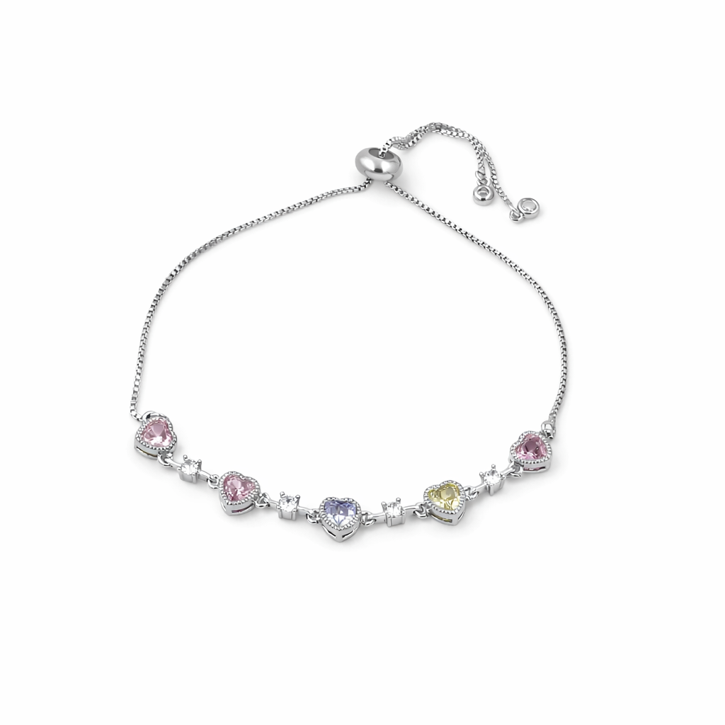 Aurielle Rainbow Heart Elegance Bracelet jewellery product view 6
