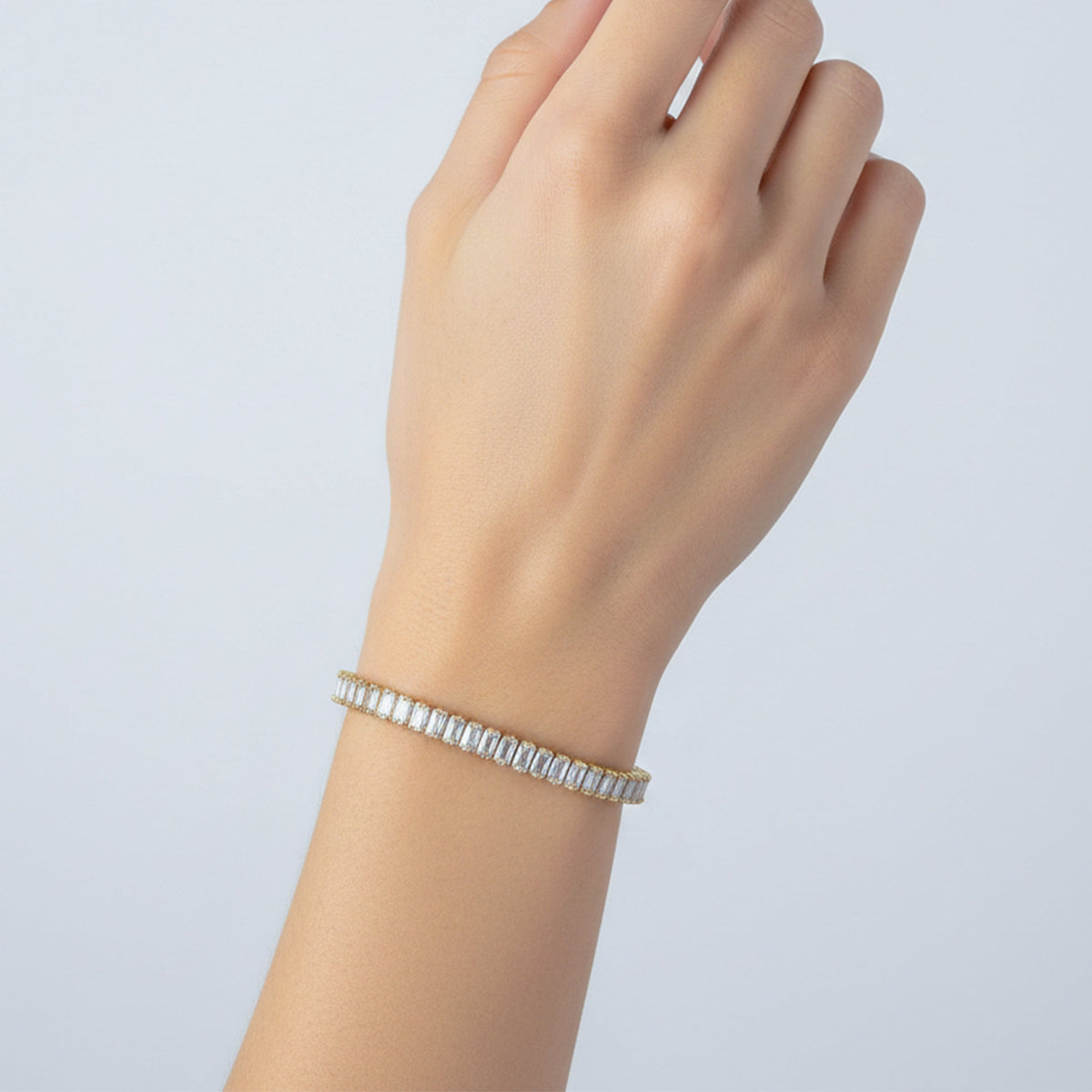 Classic Gold CZ Tennis Bracelet jewellery product view 4