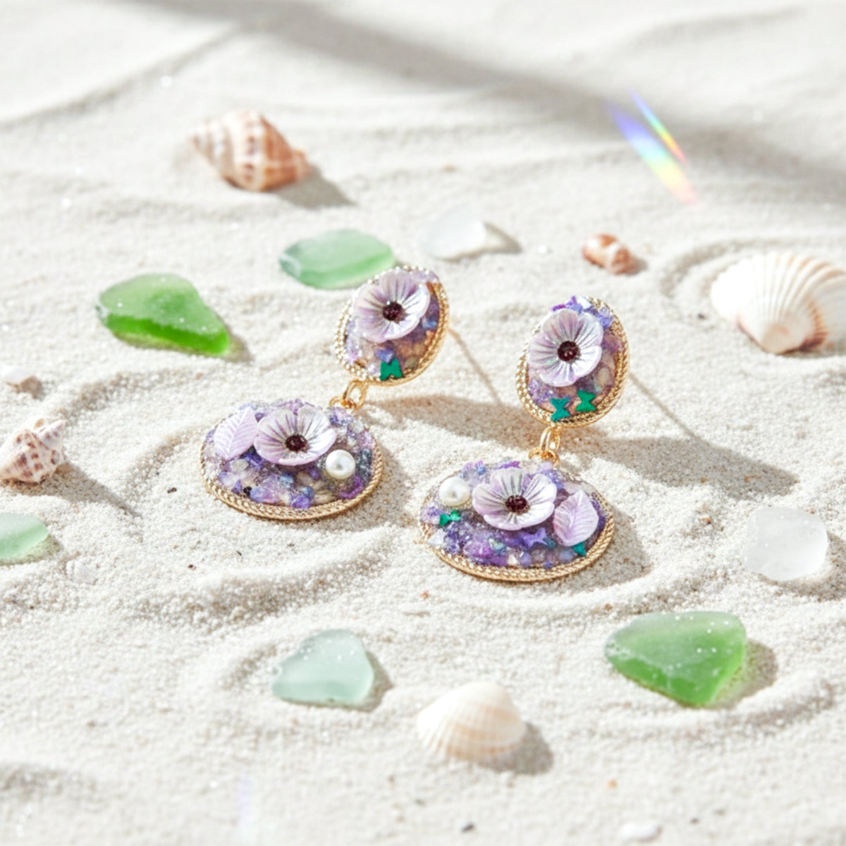 Lilac Luxe Dangles Earrings jewellery product view 2