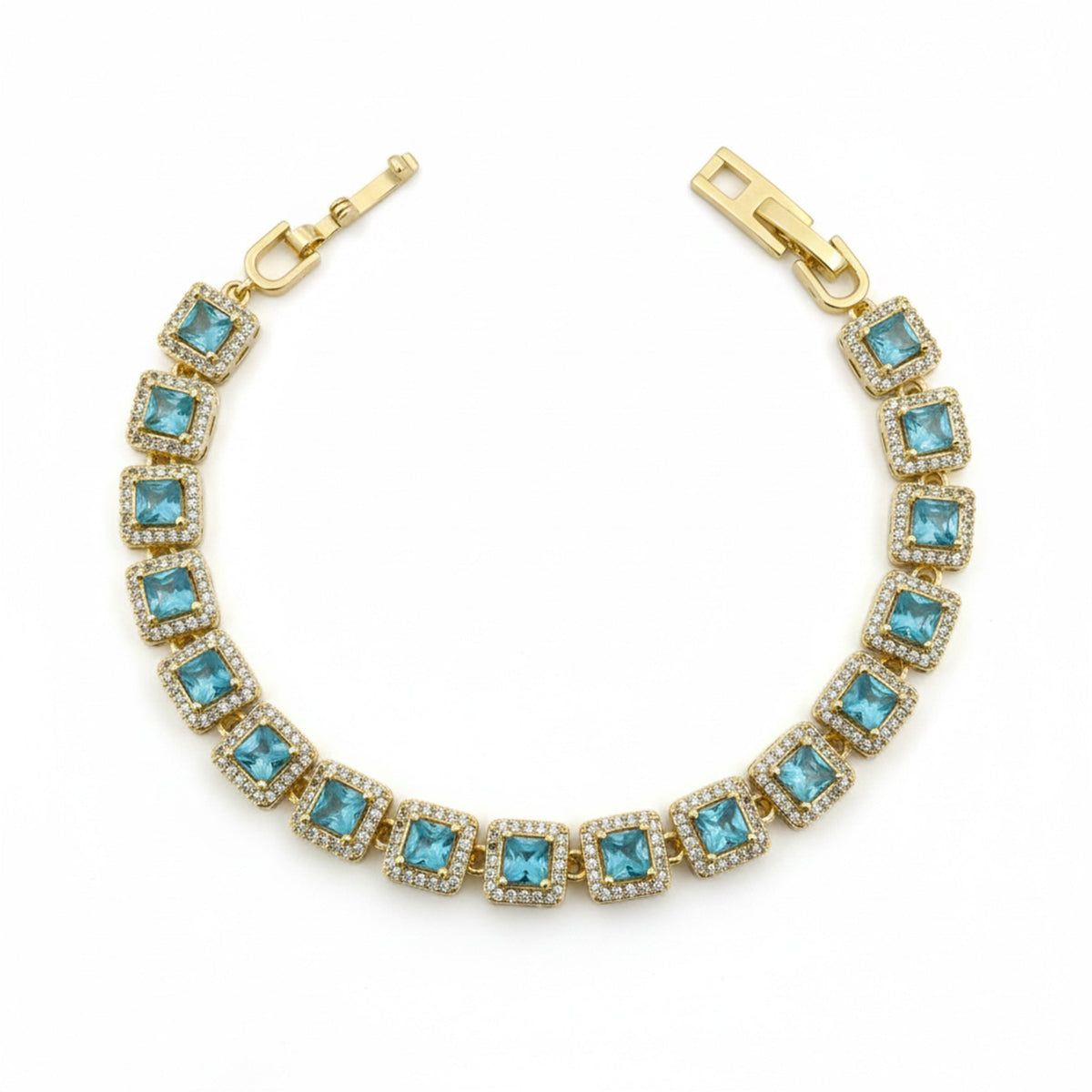 Turquoise Diamond Frame Bracelet jewellery product view 6
