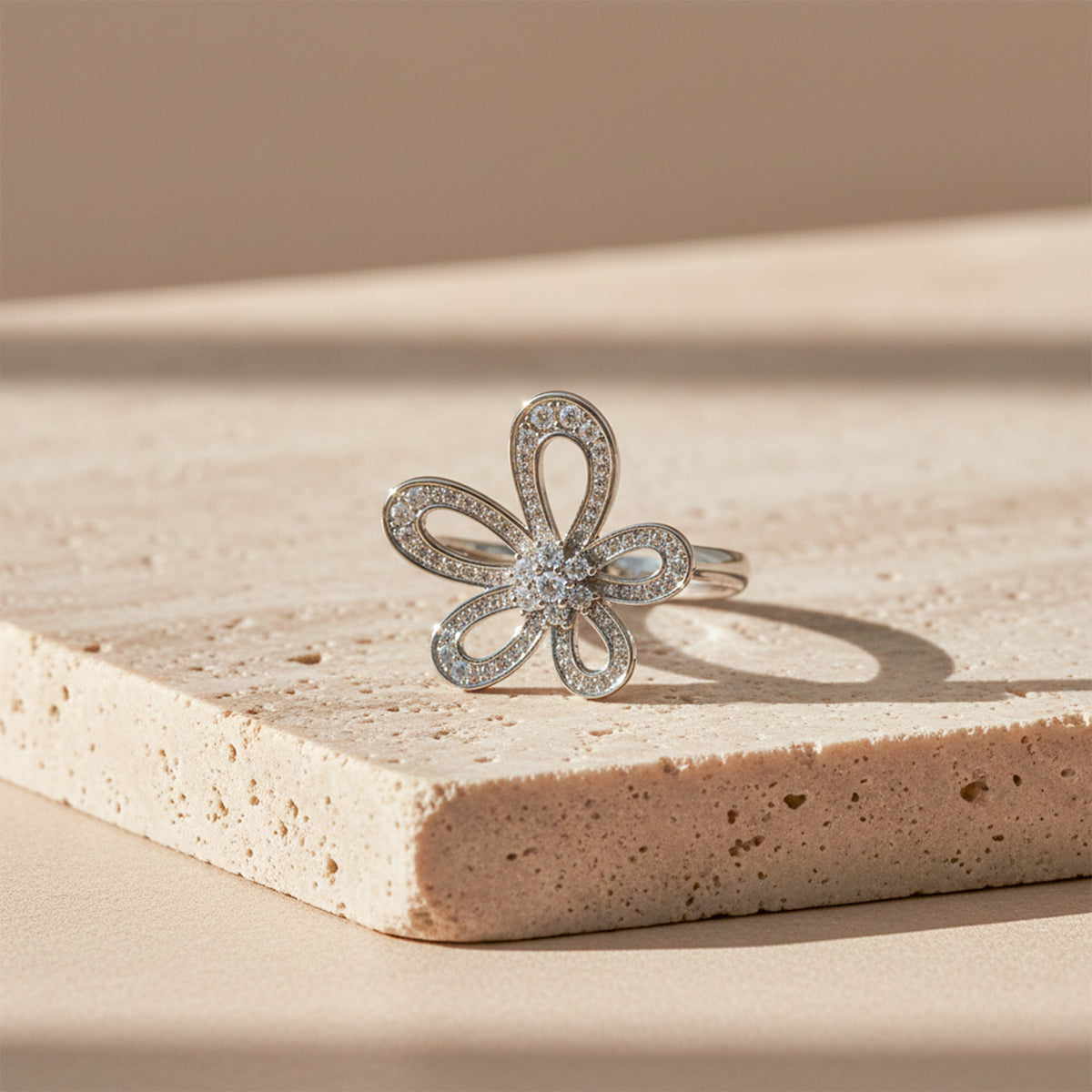 Diamond Flower Statement Ring jewellery product view 3