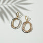 Tri-Tone Layered Oval Statement Earrings jewellery product view 5