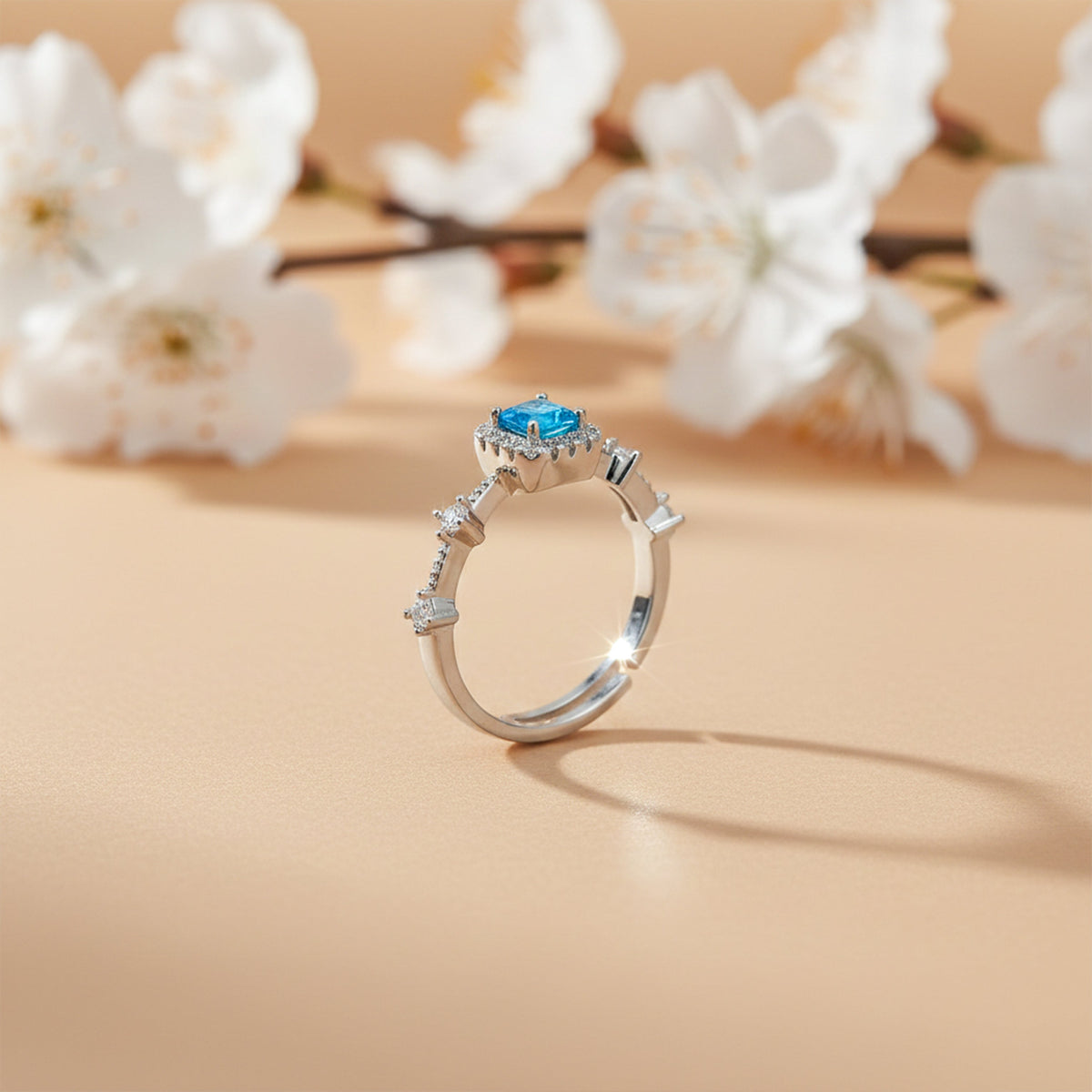 Ocean Sapphire Diamond Ring jewellery product view 3
