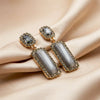 Chic Grey Crystal Statement Earrings jewellery product view 1