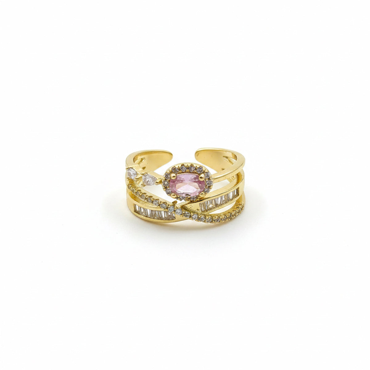 Blush Royale Pink Diamond Criss-Cross Ring jewellery product view 4