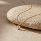 Delicate Pink Floral Charm Gold Necklace jewellery product view 2