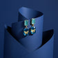Blue Crystal Butterfly Drop Earrings jewellery product view 3