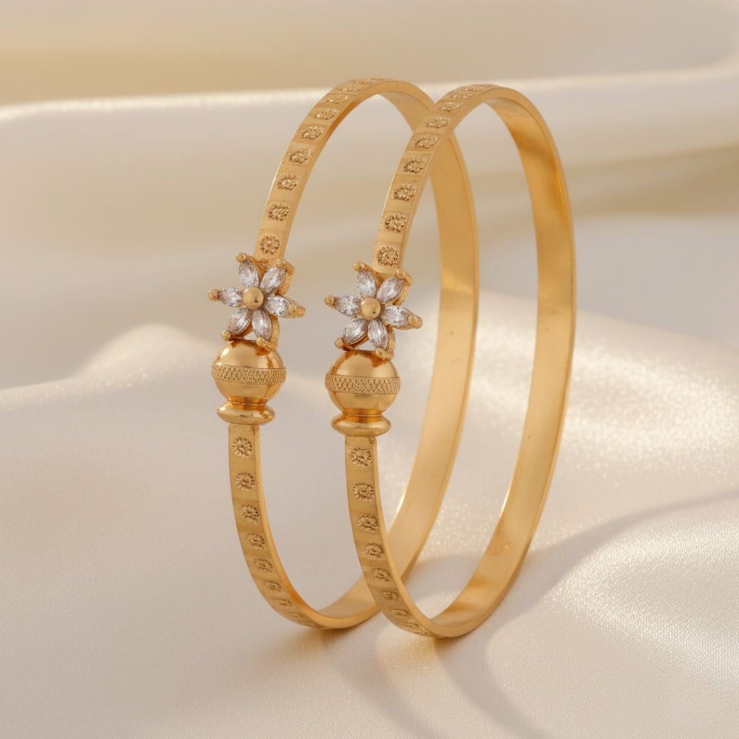 Floral Stone Kada Bangles jewellery product view 2