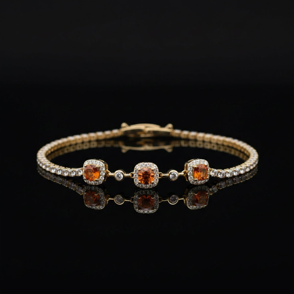 Majestic Ruby Halo Tennis Bracelet jewellery product view 4