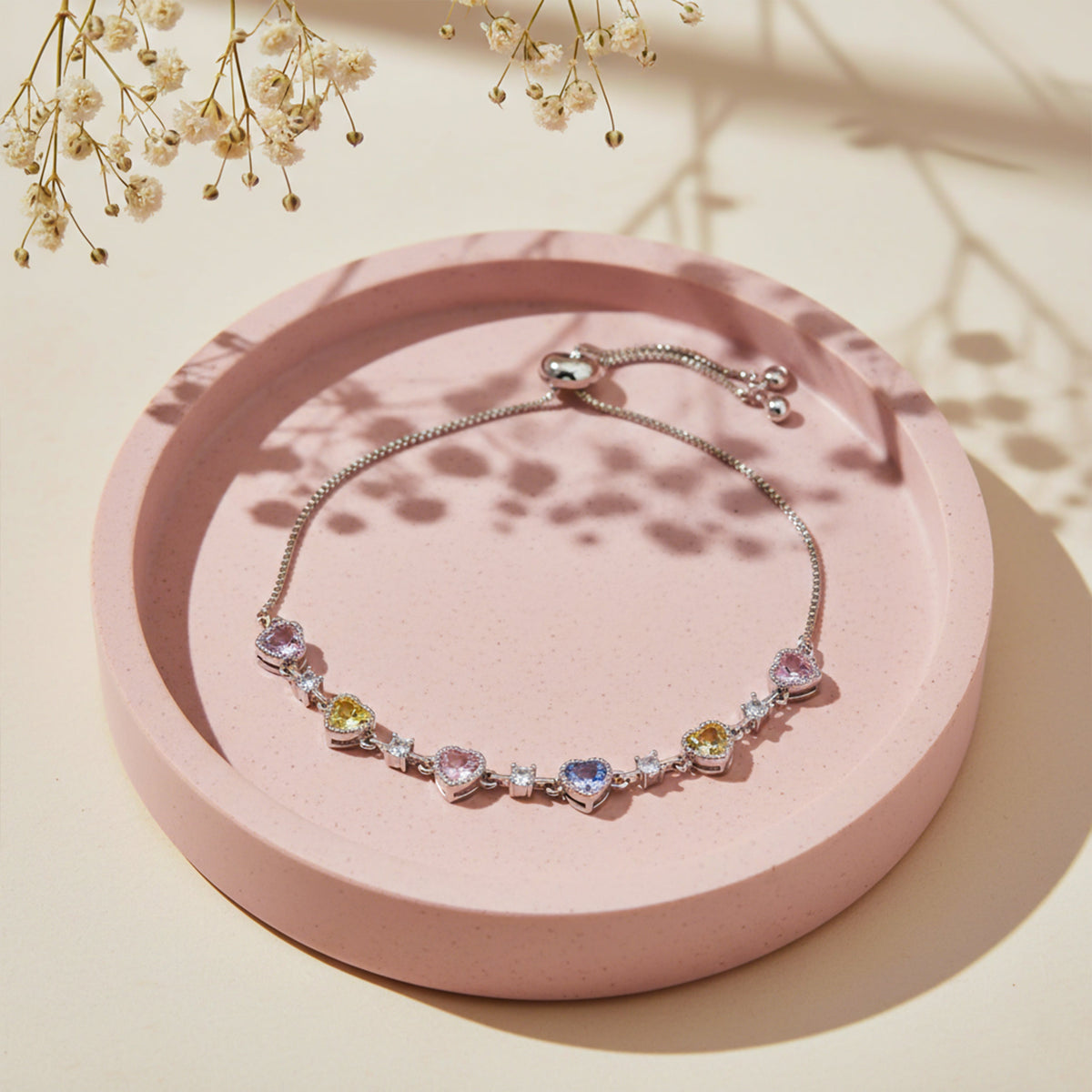 Aurielle Rainbow Heart Elegance Bracelet jewellery product view 1