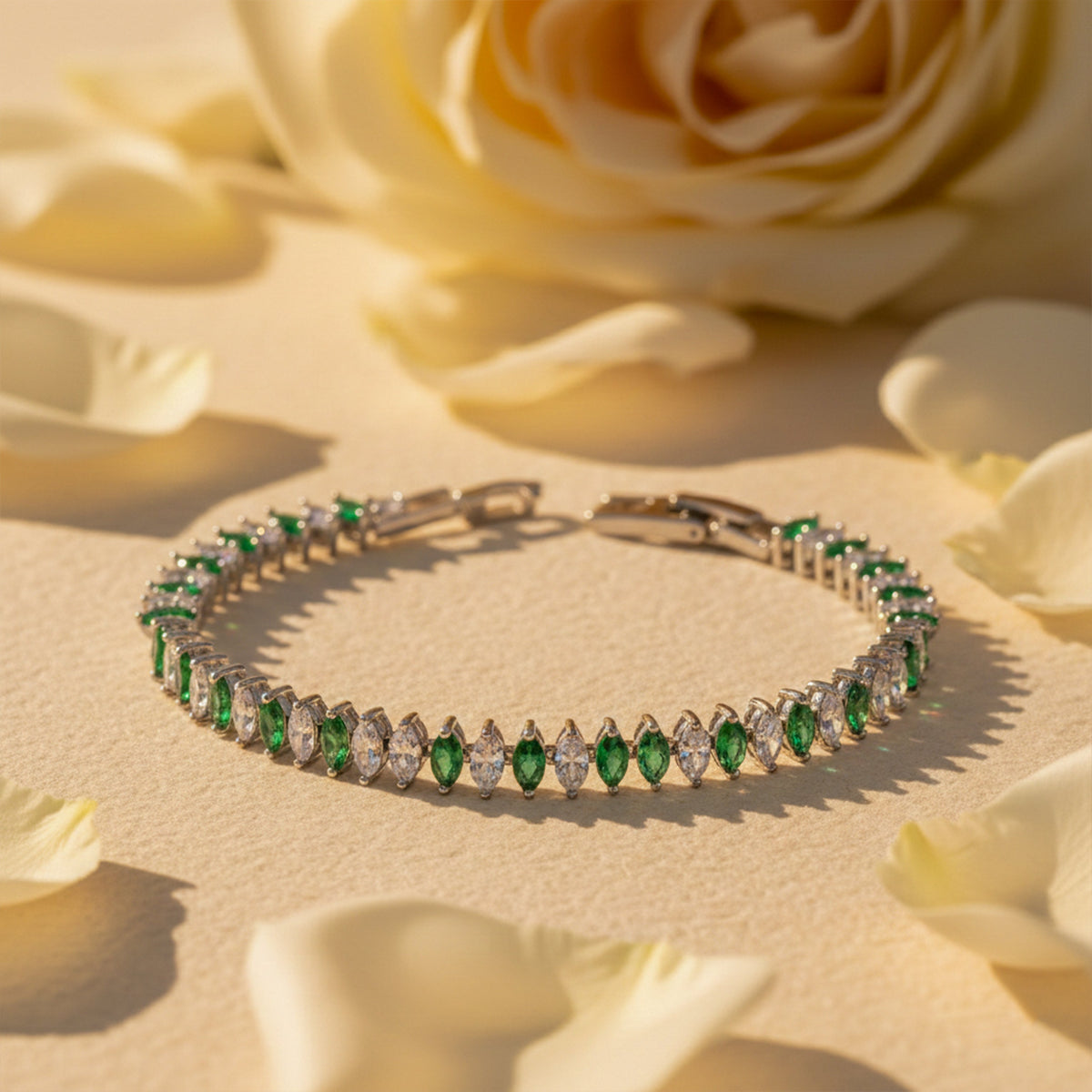 Elite Emerald Spark Tennis Bracelet jewellery product view 5