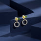 Golden Petal Pearl Circle Earrings jewellery product view 4
