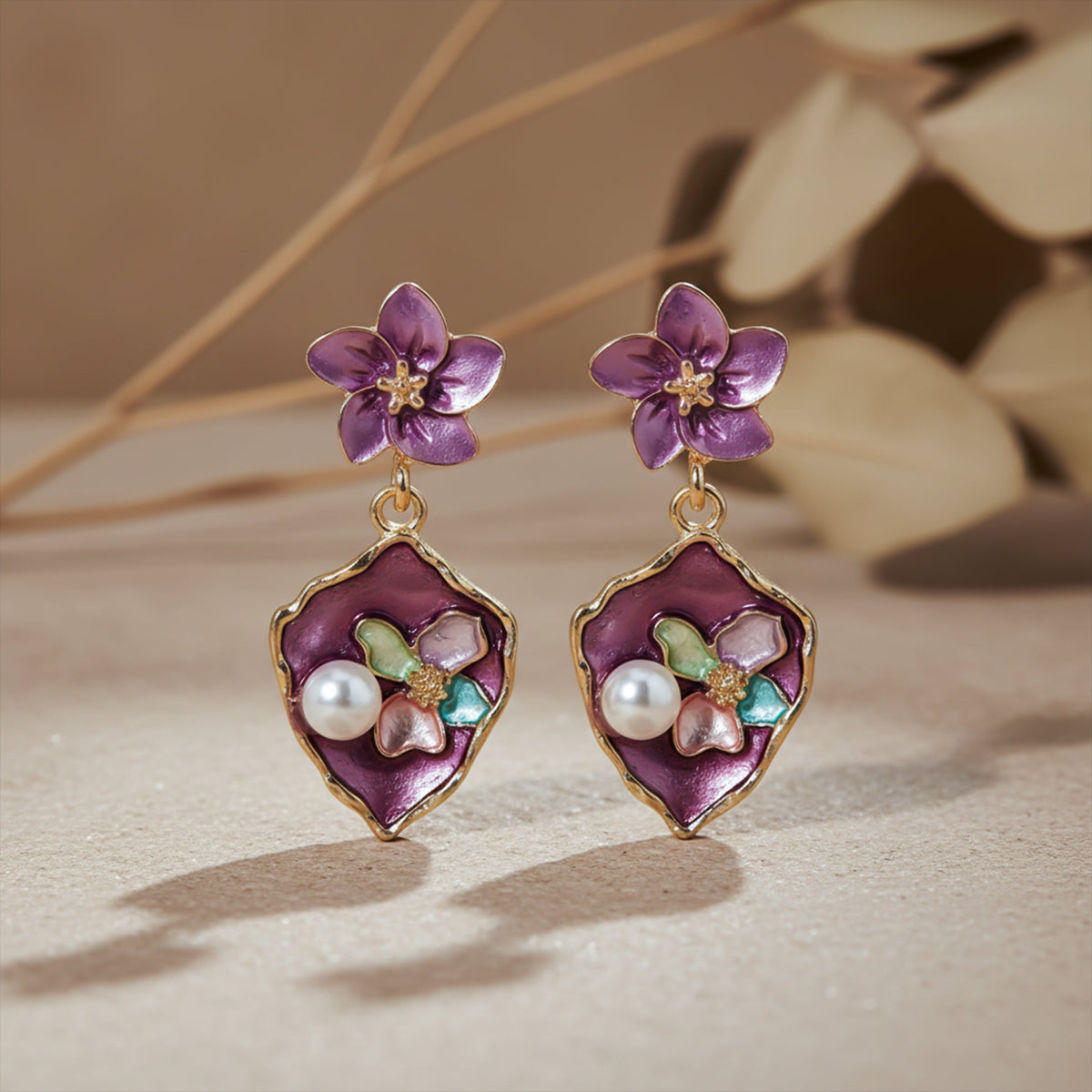 Amethyst Bloom Earrings jewellery product view 4