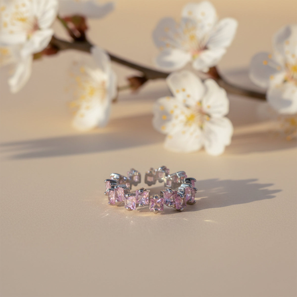 Aurora Pink Diamond Circle Ring jewellery product view 4