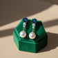Blue Crystal Pearl Earrings jewellery product view 4