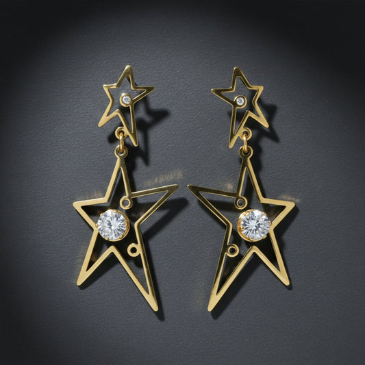 Galaxy Star Dangle Earrings jewellery product view 1