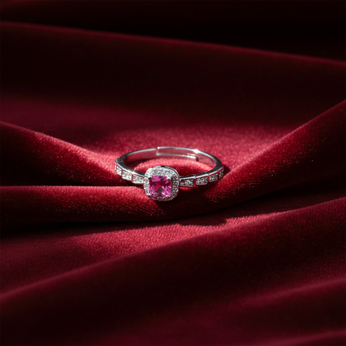 Rose Royale Pink Halo Ring jewellery product view 4