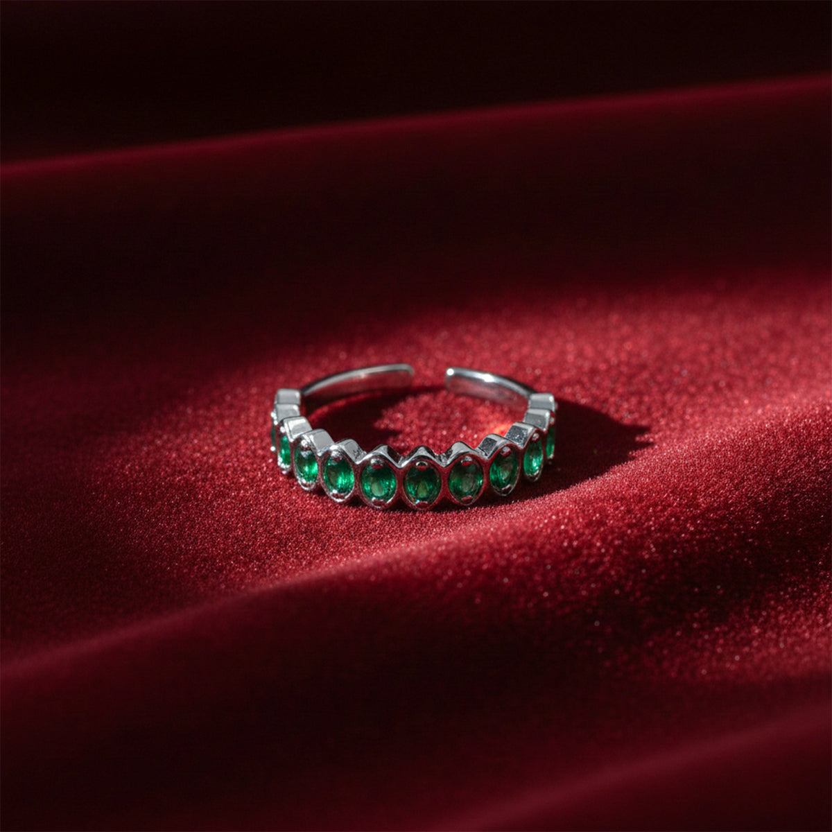 Prestige Green Stone Eternity Ring jewellery product view 4