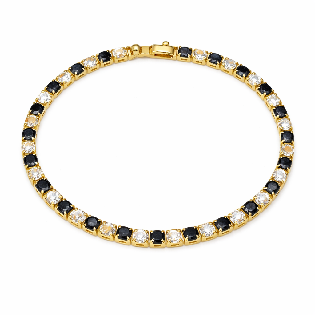 Black & Gold Imperial Tennis Bracelet jewellery product view 6