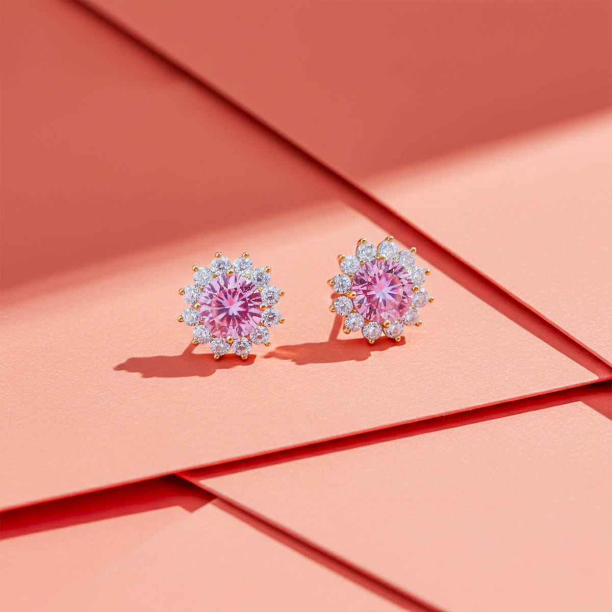 Rose Glow Floral Halo Earrings jewellery product view 1