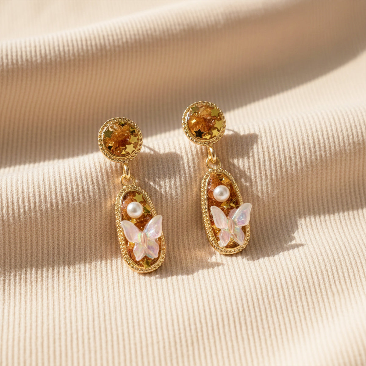 Aurora Butterfly Pearl Earrings jewellery product view 4