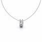 Elegant Silver Double Hoop Diamond Pendant Necklace jewellery product view 7