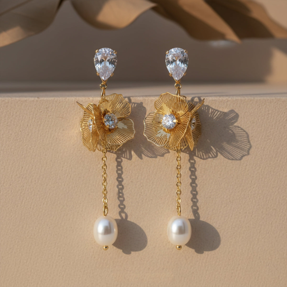 Ethereal Floral Drops Earrings jewellery product view 4