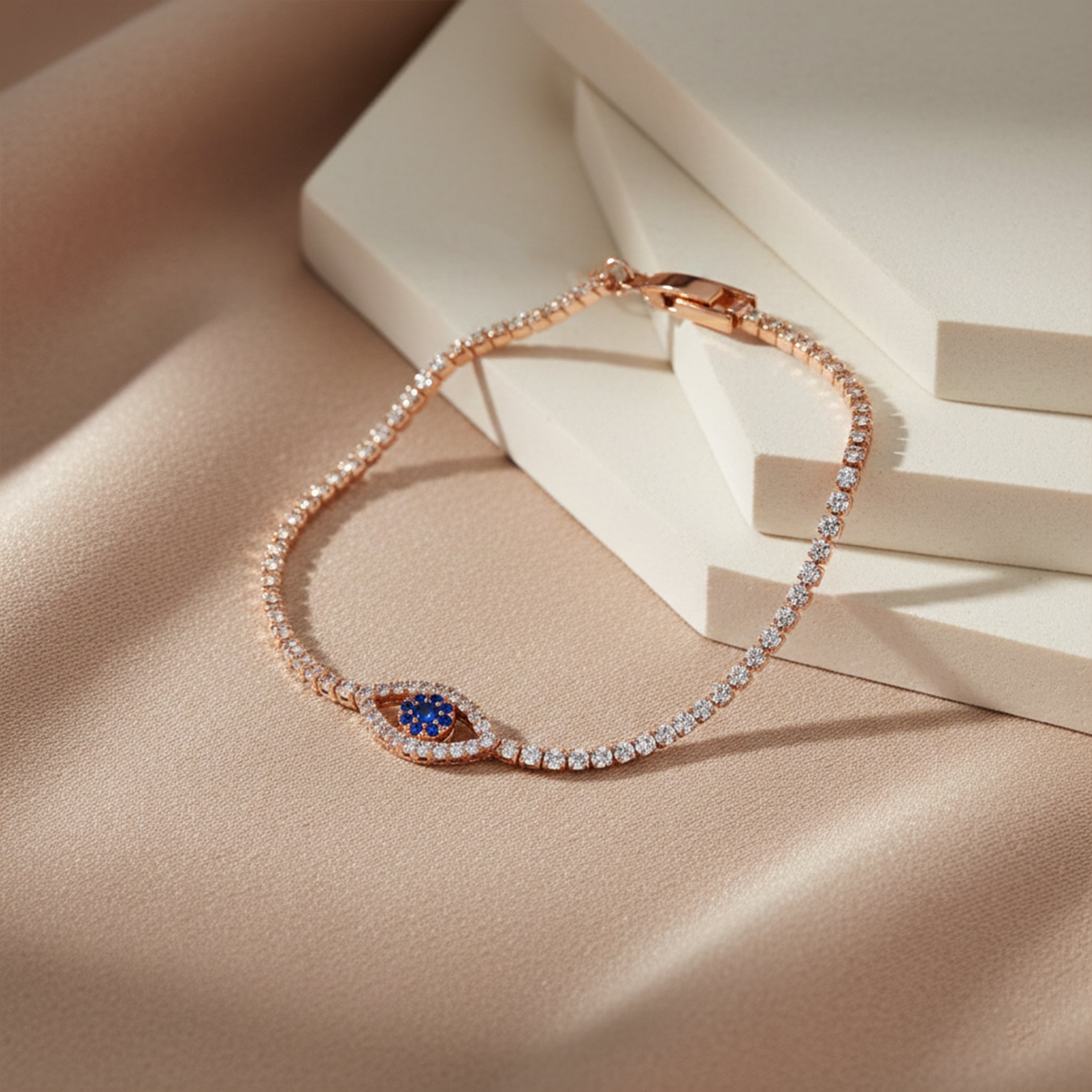 AuraShield Diamond Evil Eye Bracelet jewellery product view 2