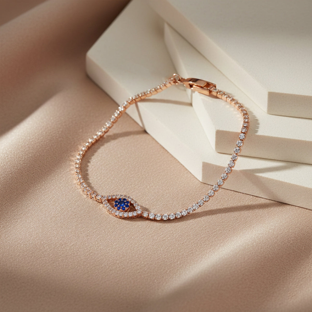 AuraShield Diamond Evil Eye Bracelet jewellery product view 2