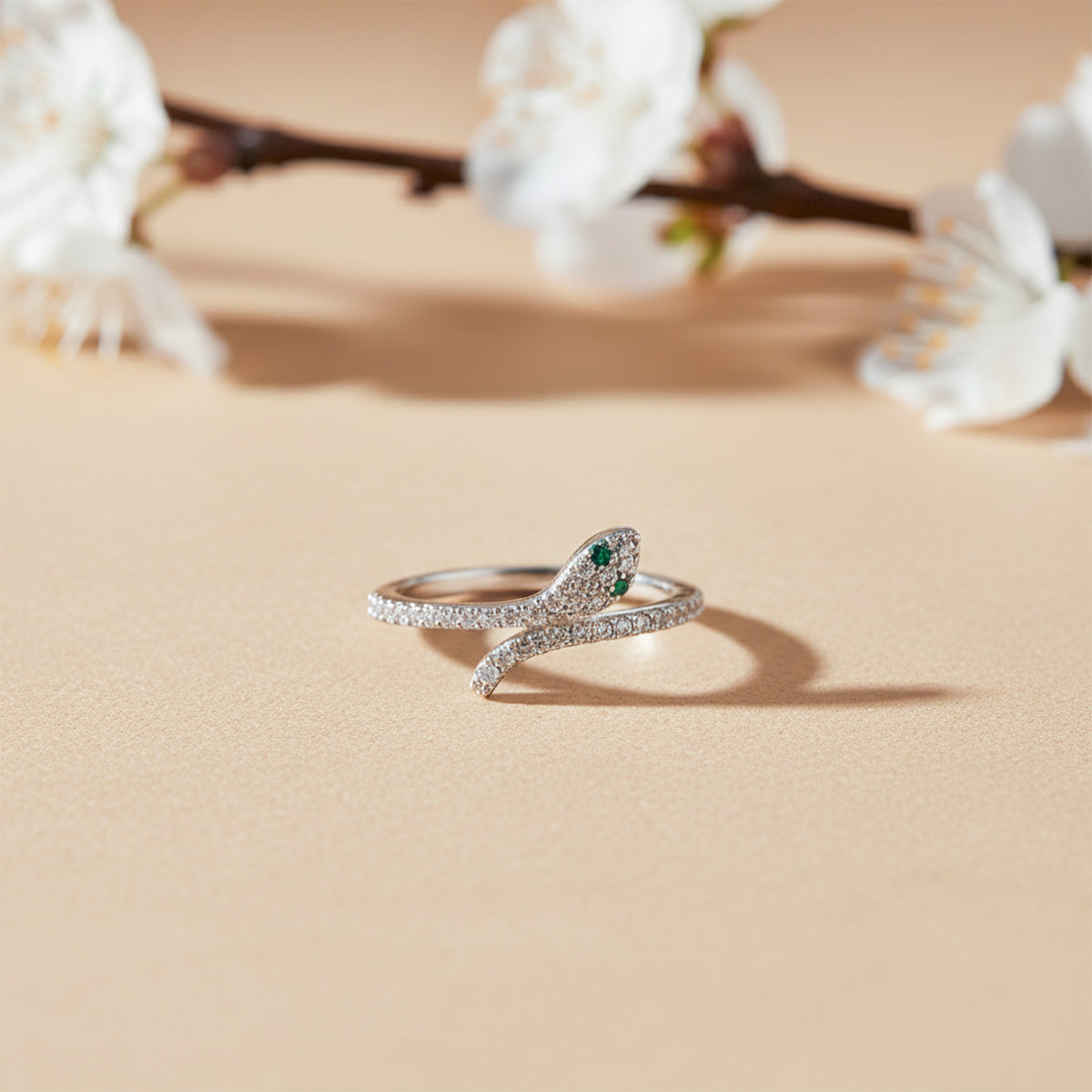 Eye Diamond Snake Wrap Ring jewellery product view 4