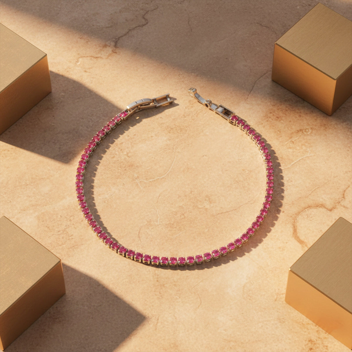Ruby Radiance Luxe Tennis Bracelet jewellery product view 1