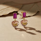 Butterfly Heart Floral Gold Earrings jewellery product view 3