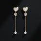 Ivory Luxe Heart Pearl Drop Earrings jewellery product view 3