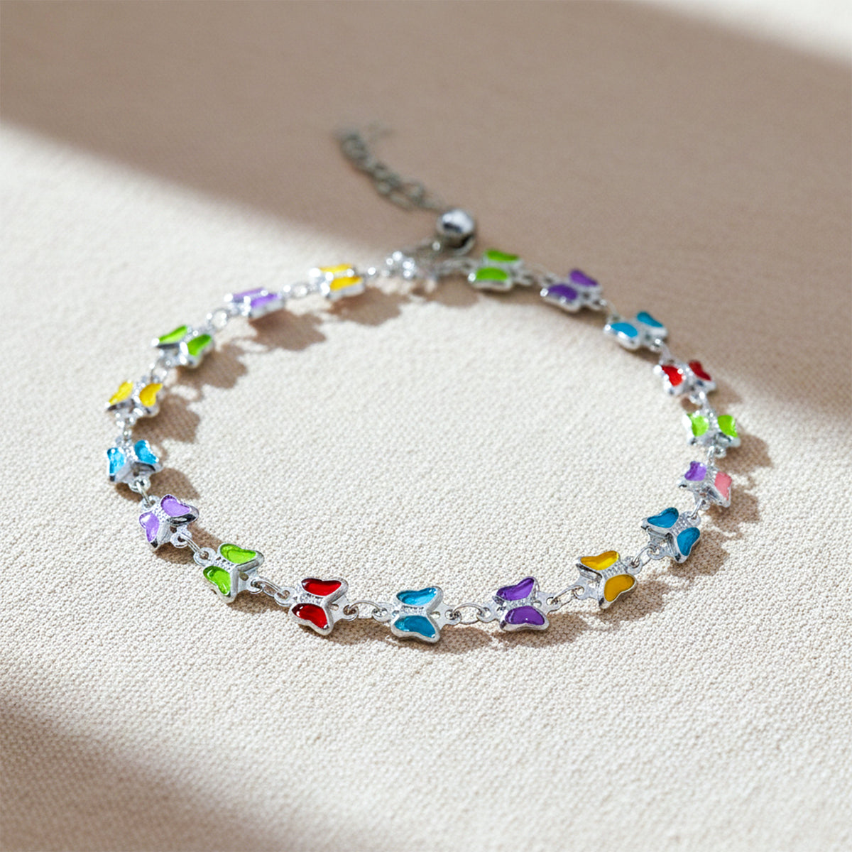 Cute Multicolor Butterfly Chain Anklet jewellery product view 3